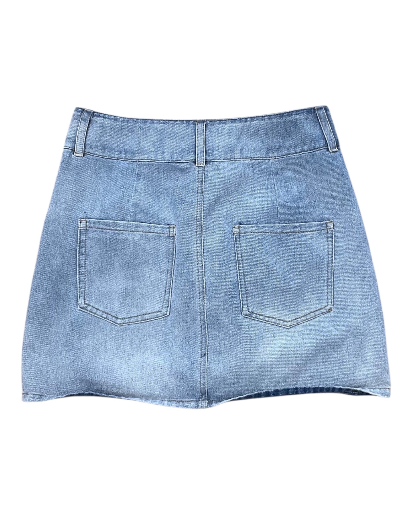 Skirt Mini & Short By Cloud Ten In Blue Denim, Size:M