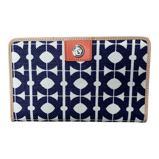 Wallet By Spartina In Blue & Cream, Size:Large
