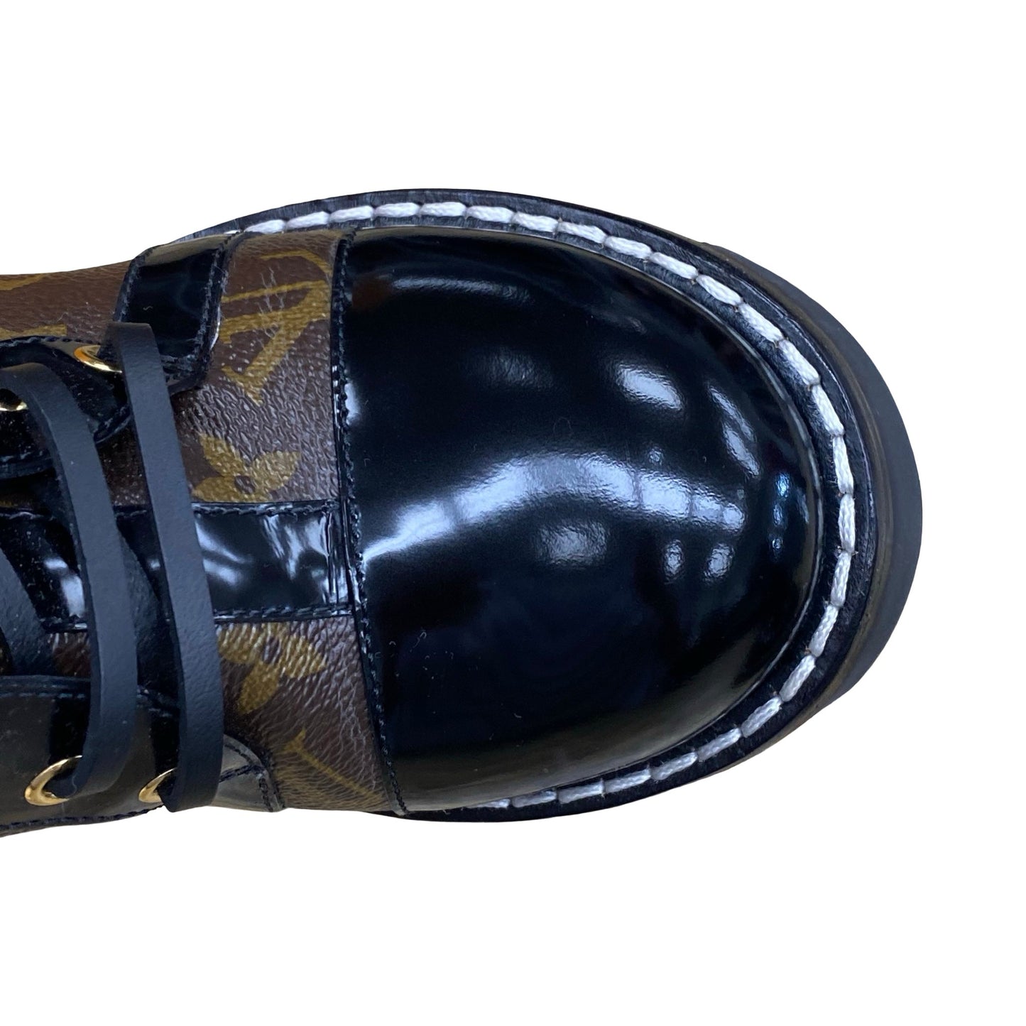 Boots Luxury Designer By Louis Vuitton In Black & Brown, Size:8.5