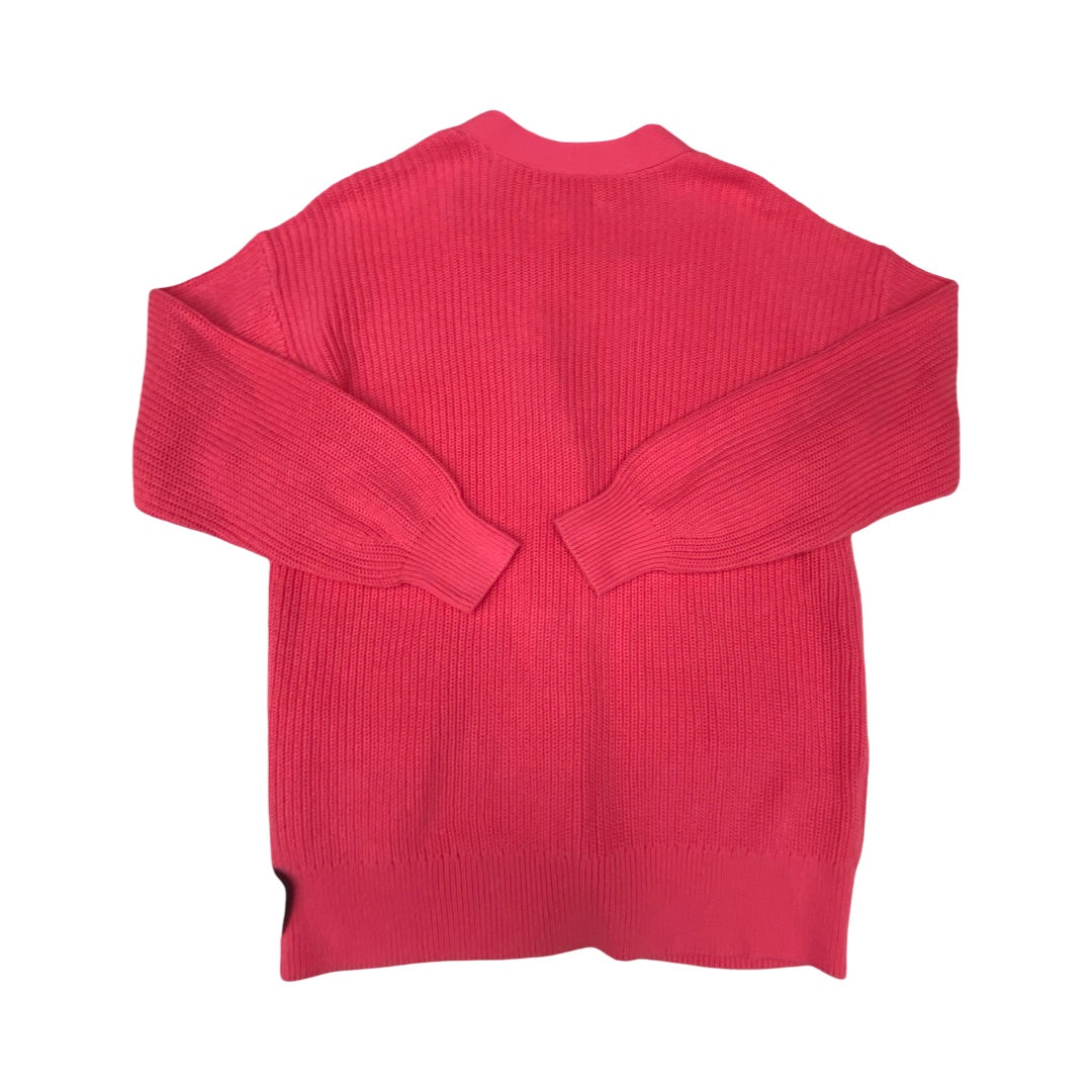 Sweater Cardigan By Loft In Pink, Size:L