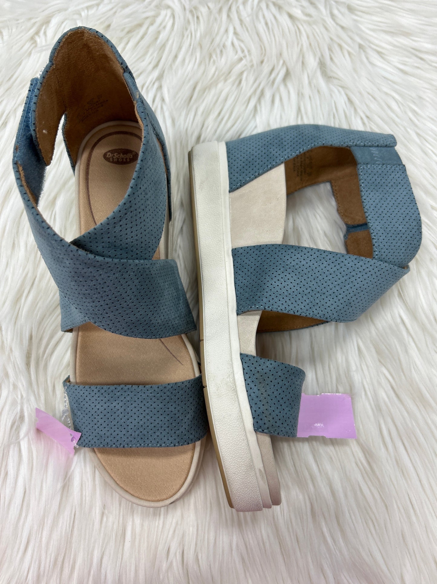 Sandals Heels Block By Dr Scholls In Blue, Size:10