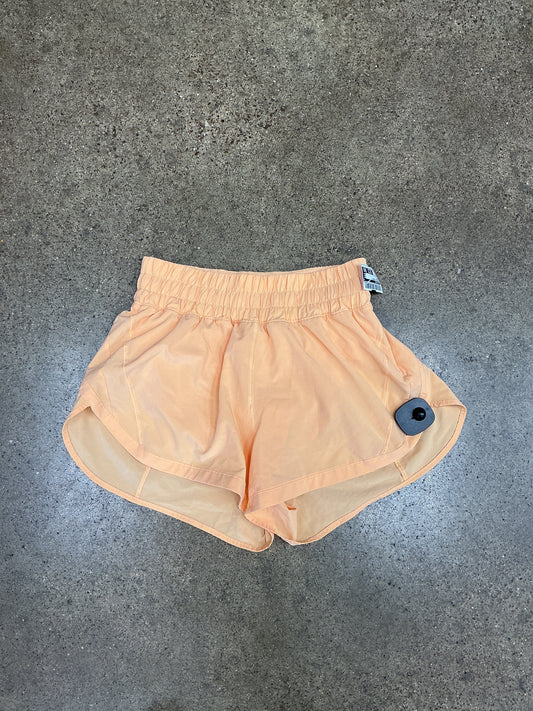 Athletic Shorts By Lululemon In Orange, Size:6