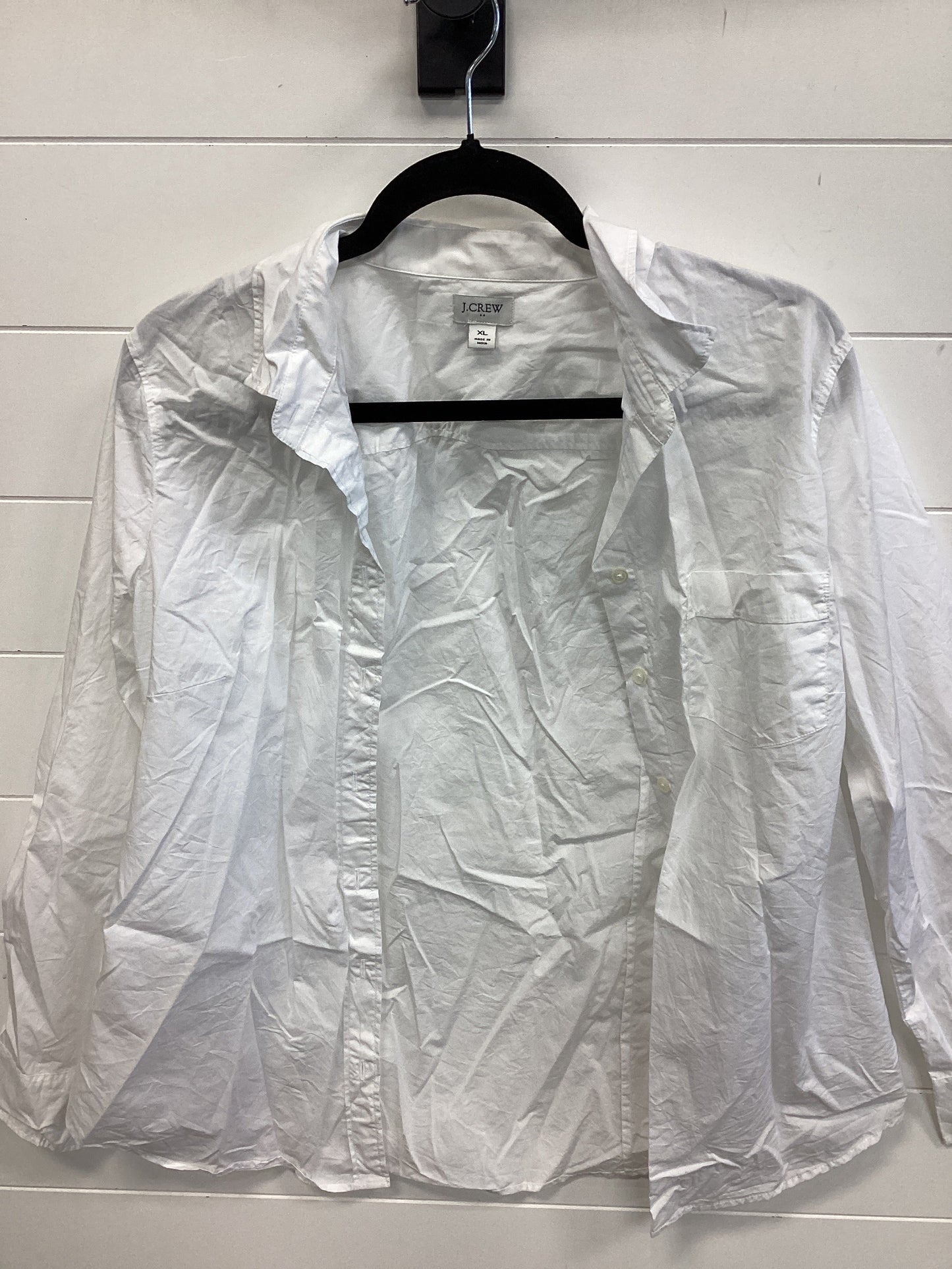 Blouse Ls By J. Crew In White, Size:Xl