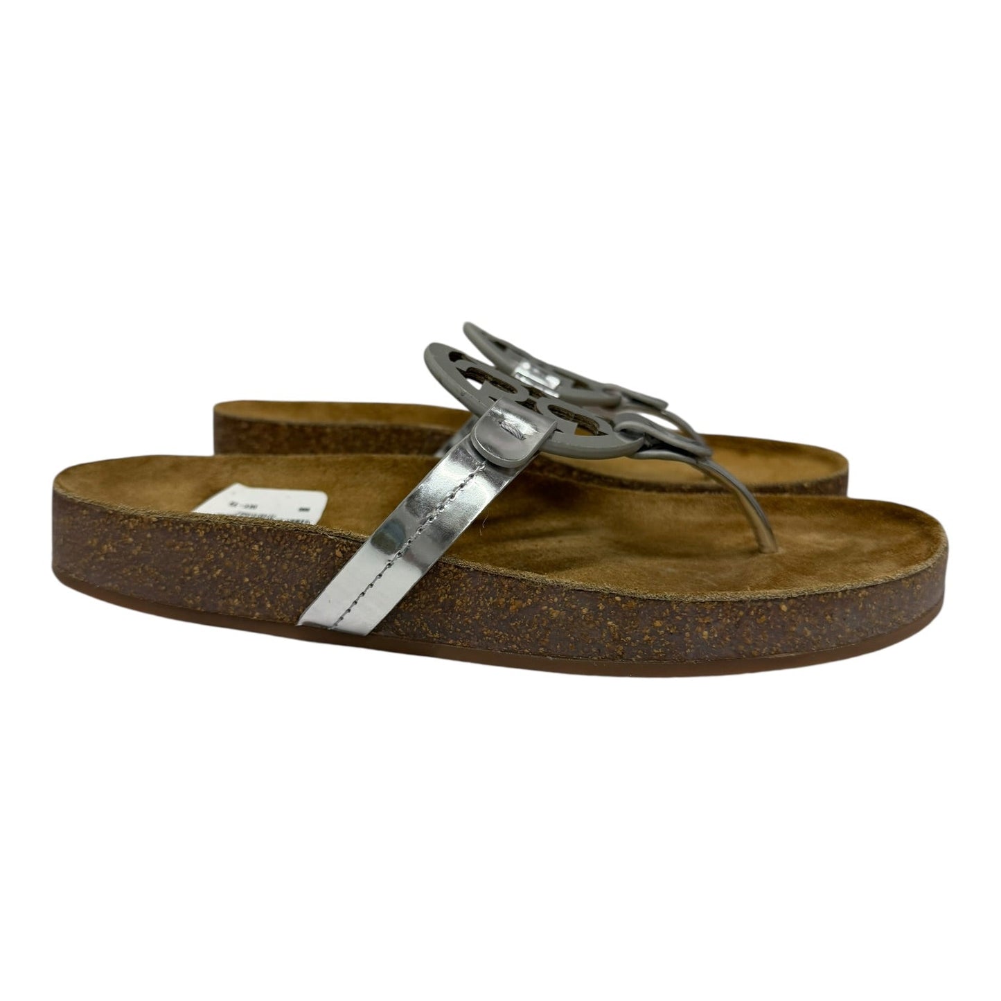 Sandals Designer By Tory Burch In Silver, Size:7.5