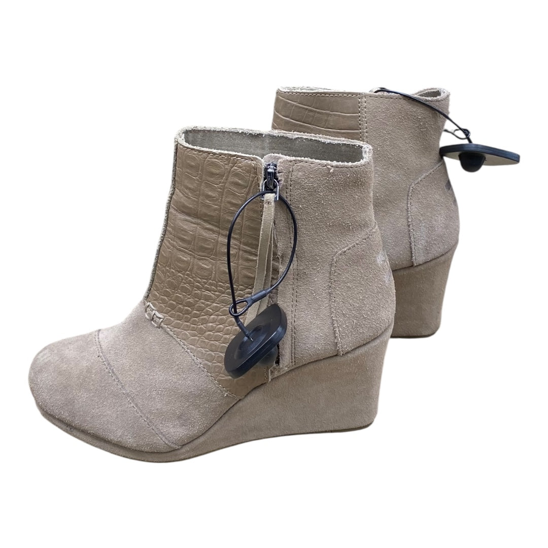 Boots Ankle Heels By Toms In Taupe, Size:7.5