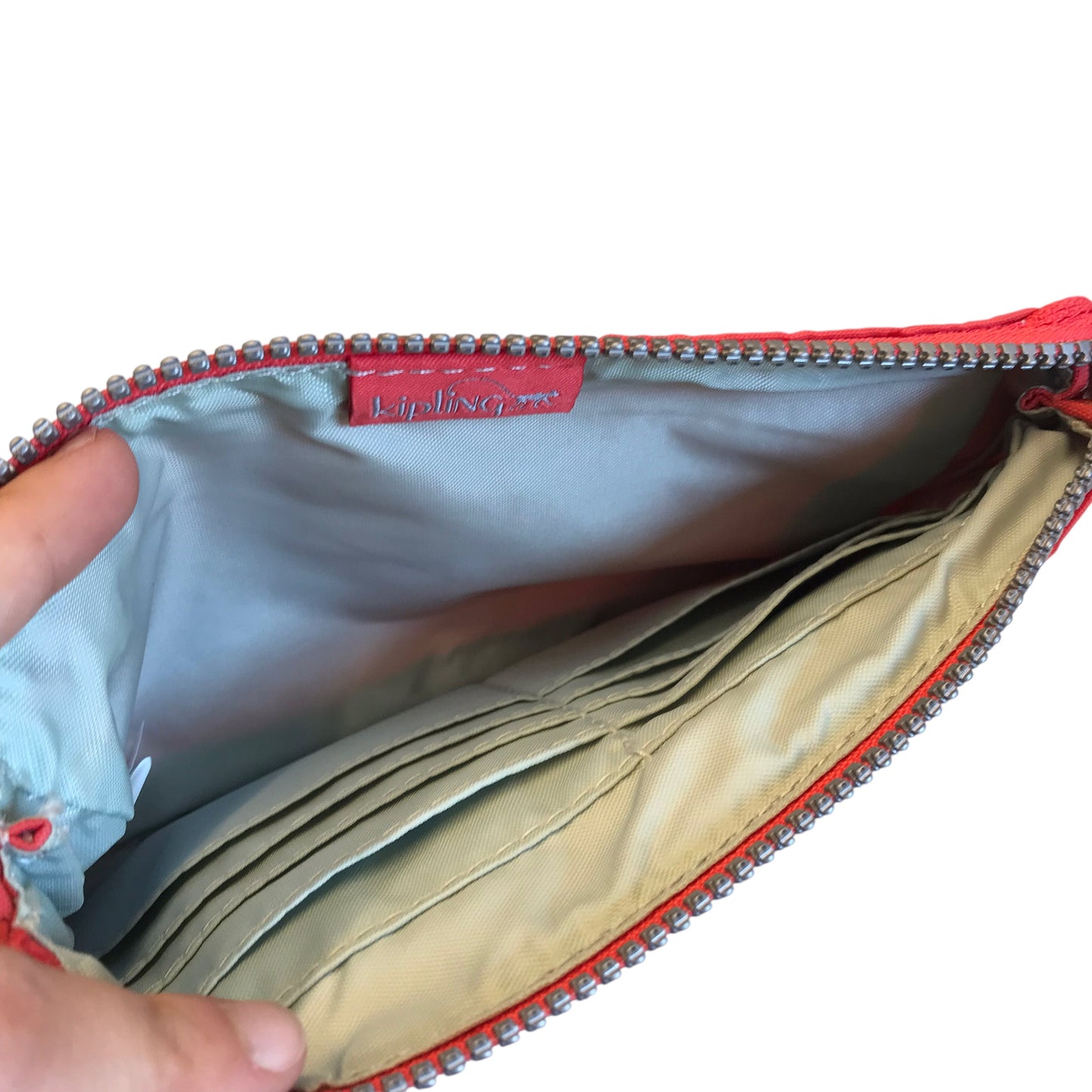 Wristlet By Kipling In Coral, Size:Medium