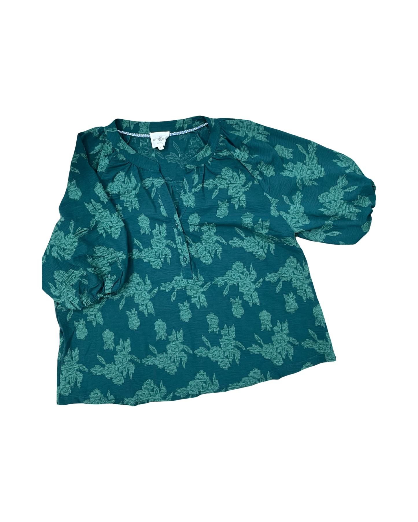 Top 3/4 Sleeve By Umgee In Green, Size:M