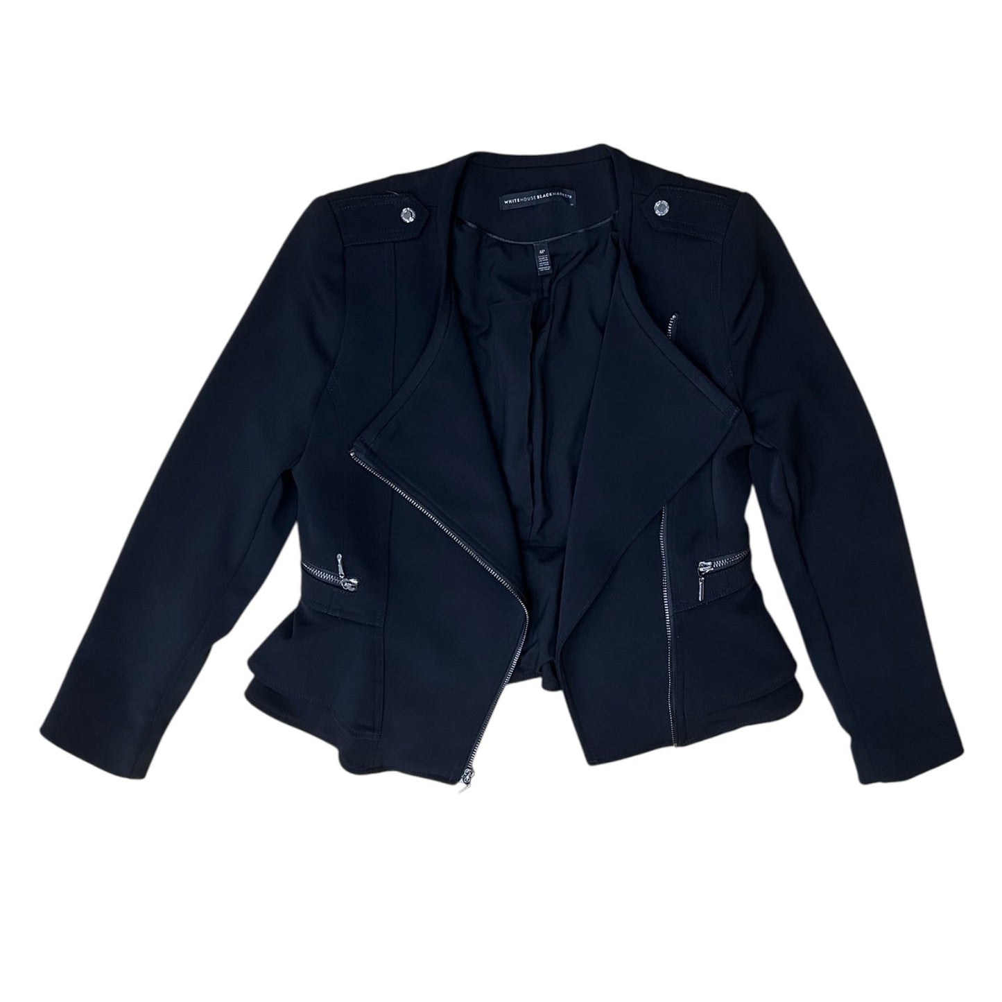 Jacket Moto By White House Black Market In Black, Size:Sp