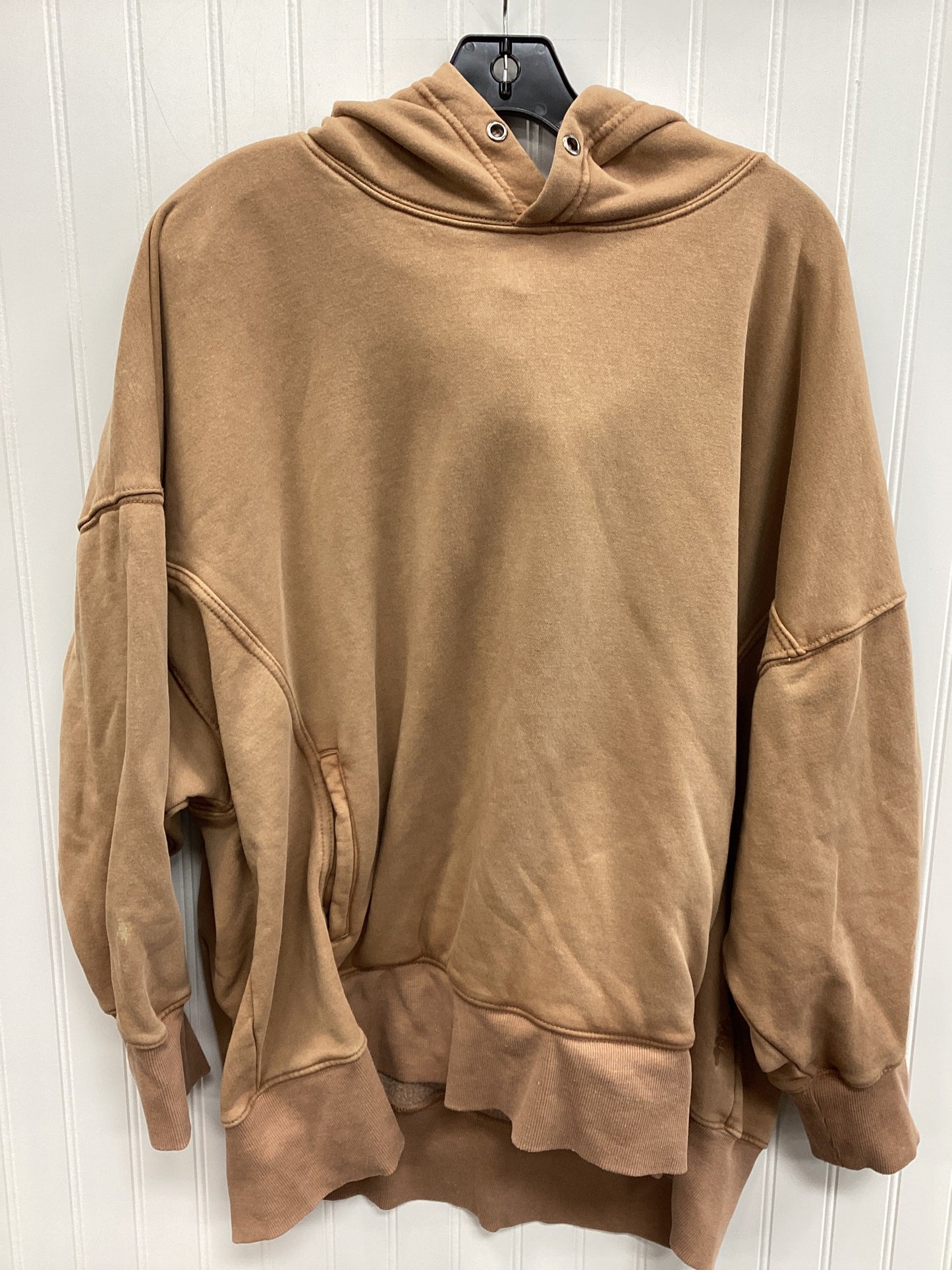 Sweatshirt Hoodie By Free People In Tan, Size:L
