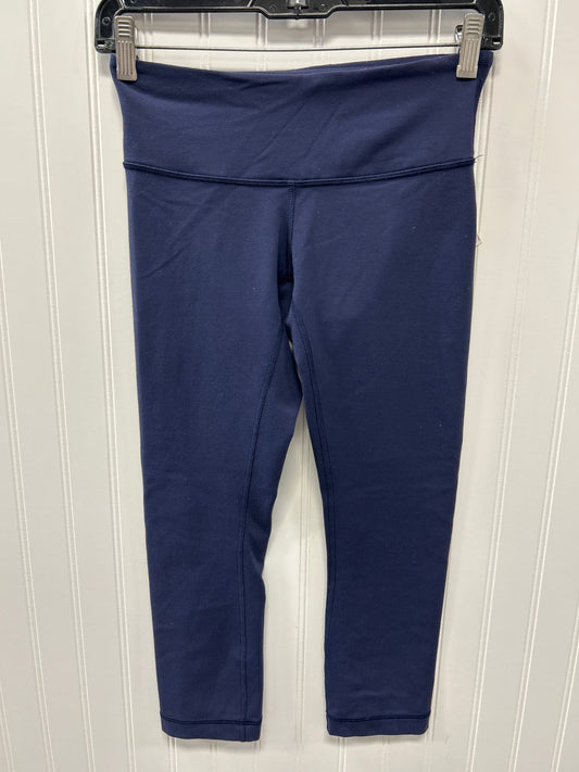 Athletic Leggings Capris By Lululemon In Navy, Size:4