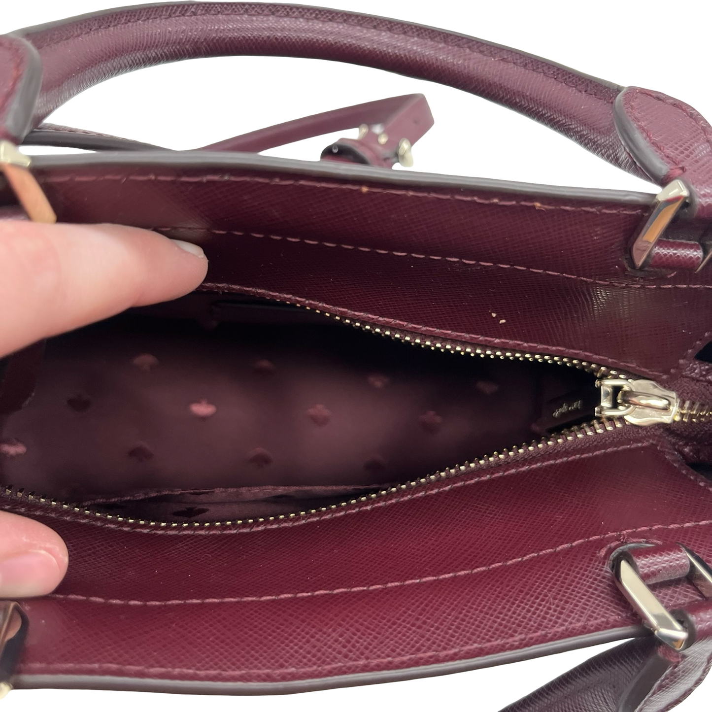 Handbag Designer By Kate Spade In Maroon, Size:Small