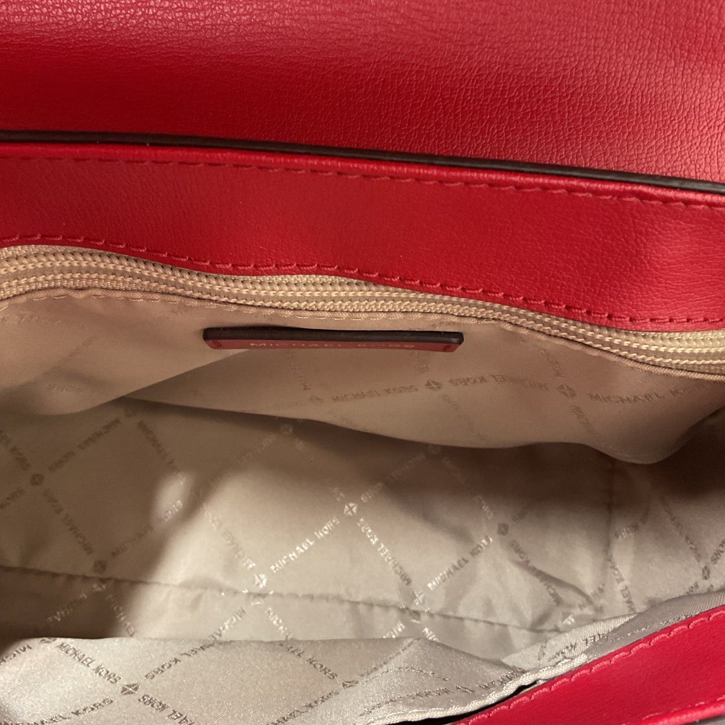 Handbag Designer By Michael Kors In Red, Size:Medium