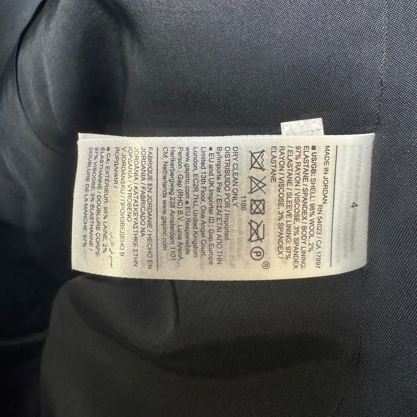 Slim Wool Blazer By Banana Republic In Black, Size: 4