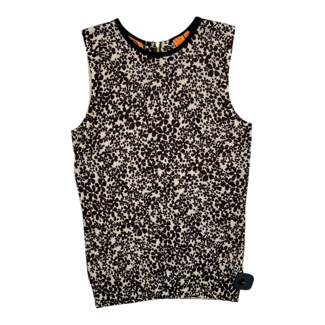Top Sleeveless Designer By Tory Burch In Brown & Cream, Size:S