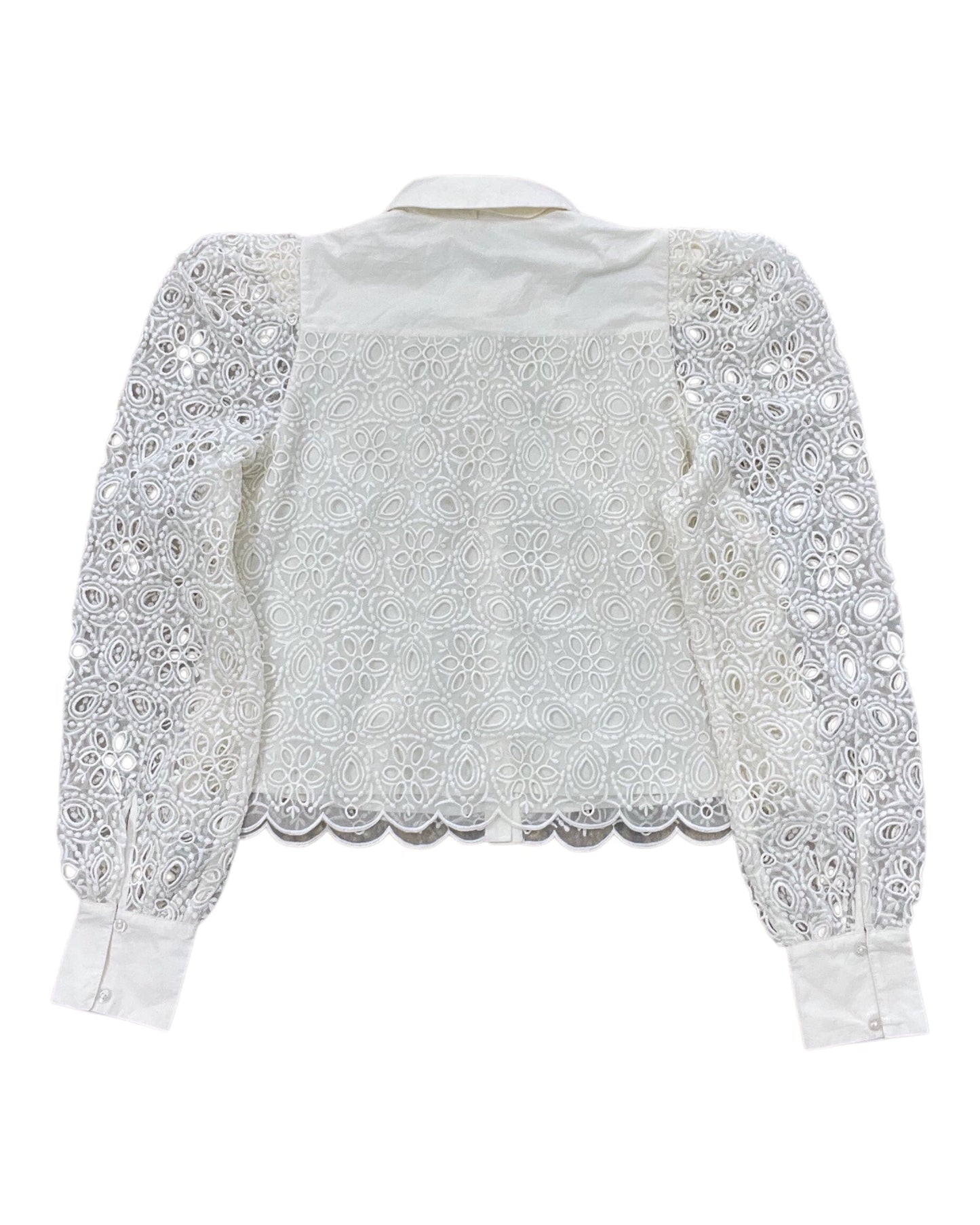 Blouse Ls By Express In Cream, Size:M