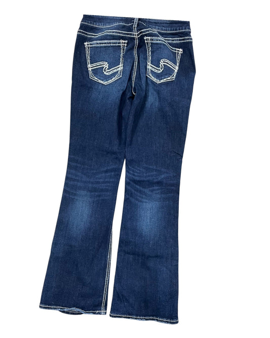 Jeans Boot Cut By Silver In Blue Denim, Size:8