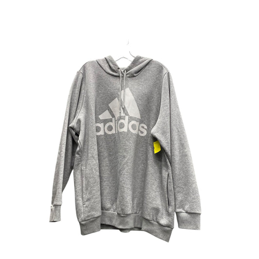 Athletic Sweatshirt Hoodie By Adidas In Grey, Size:3X