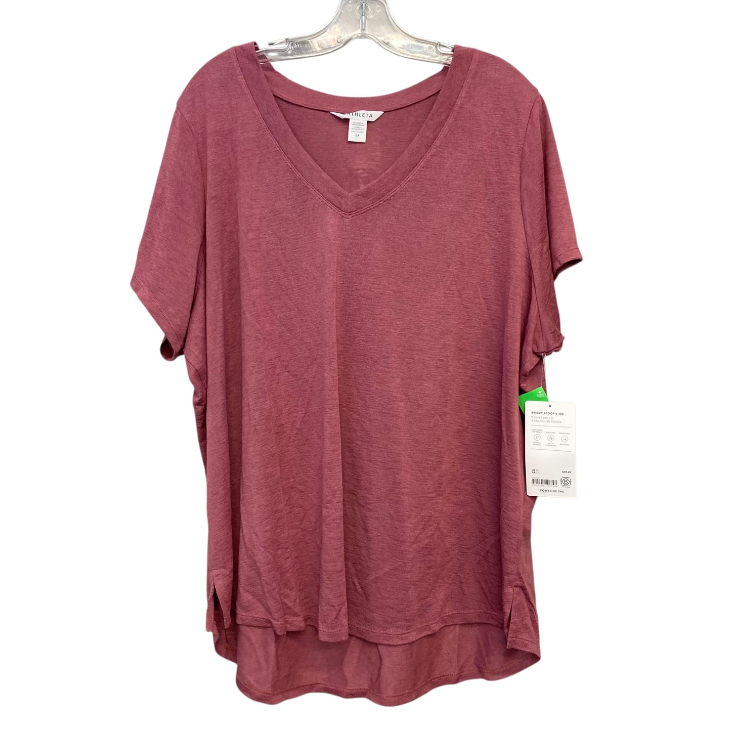 Athletic Top Ss By Athleta In Mauve, Size:2X
