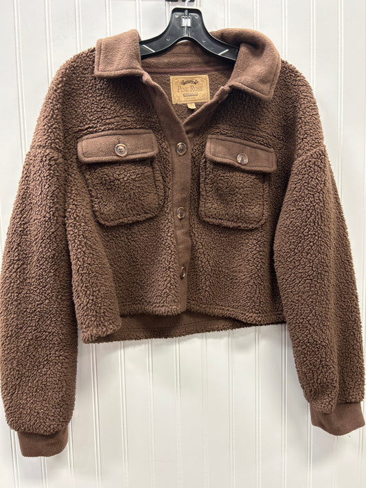 Jacket Fleece By Pink Rose In Brown, Size:M