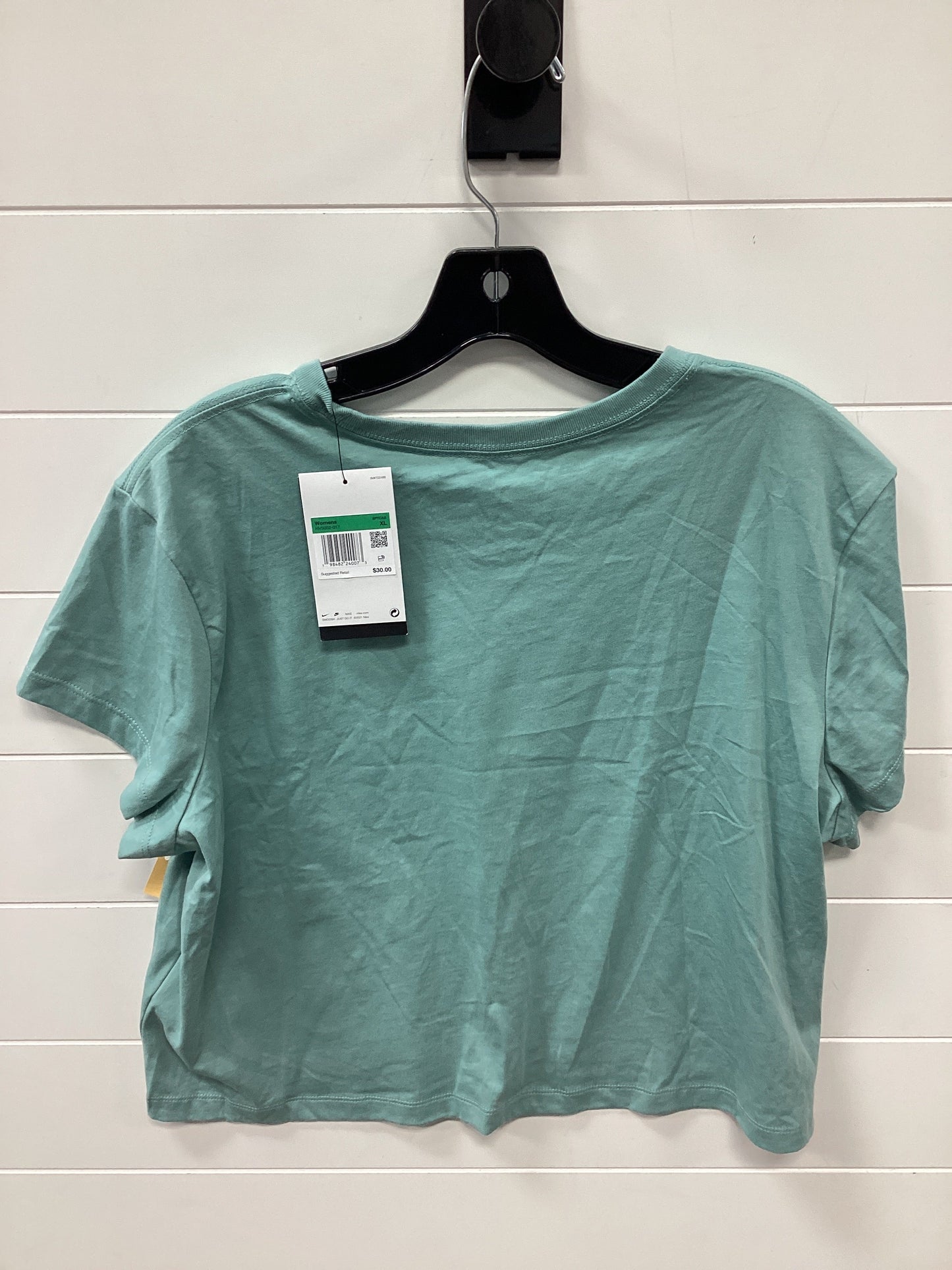 Athletic Top Ss By Nike Apparel In Green, Size:Xl