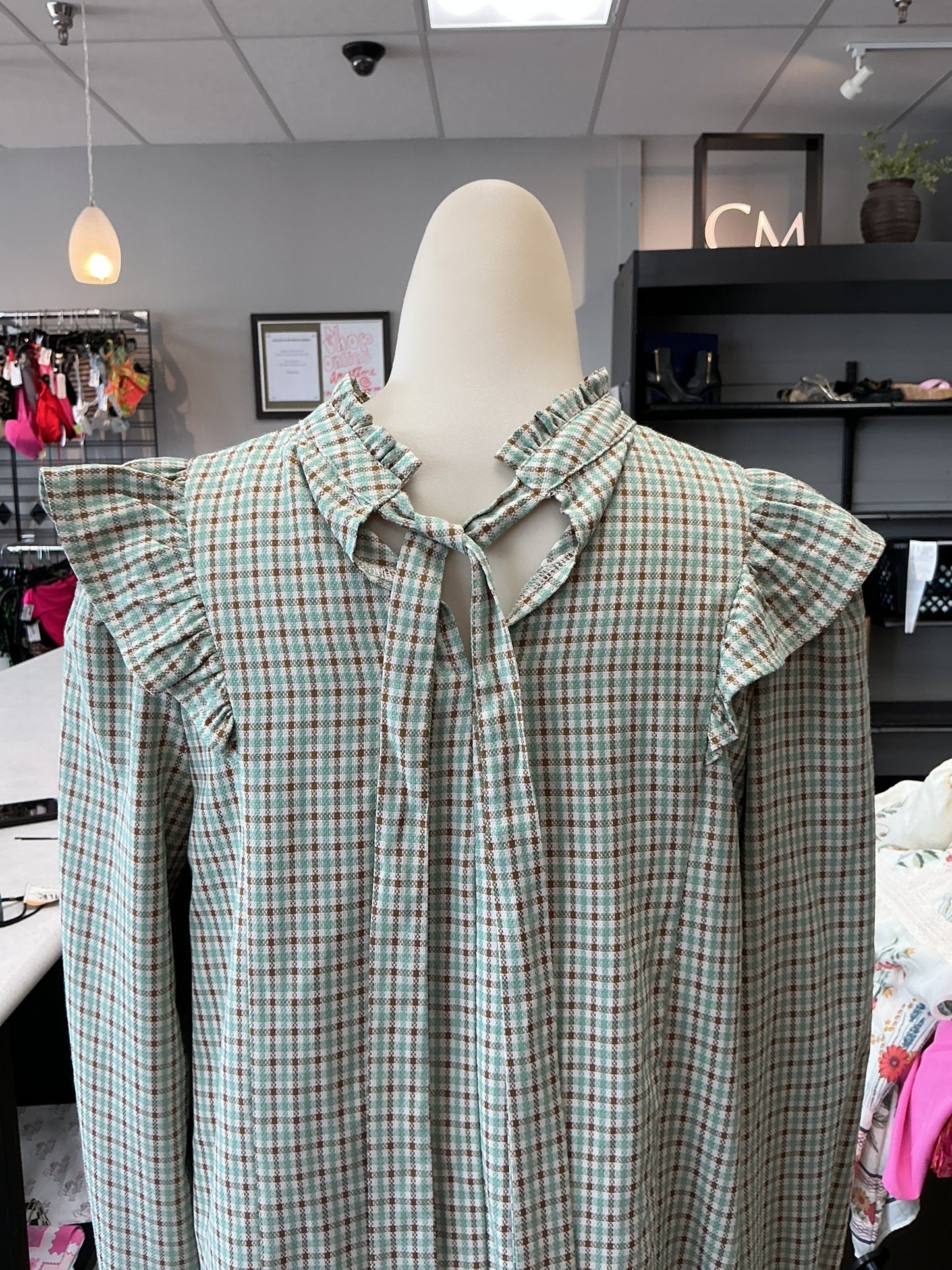 Top Ls By Voy In Brown & Green, Size:S