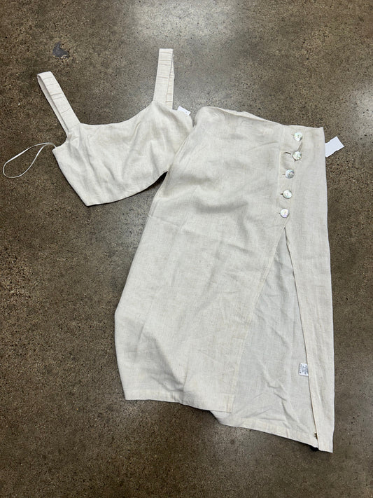 Skirt Set 2Pc By Lush In Beige, Size:S
