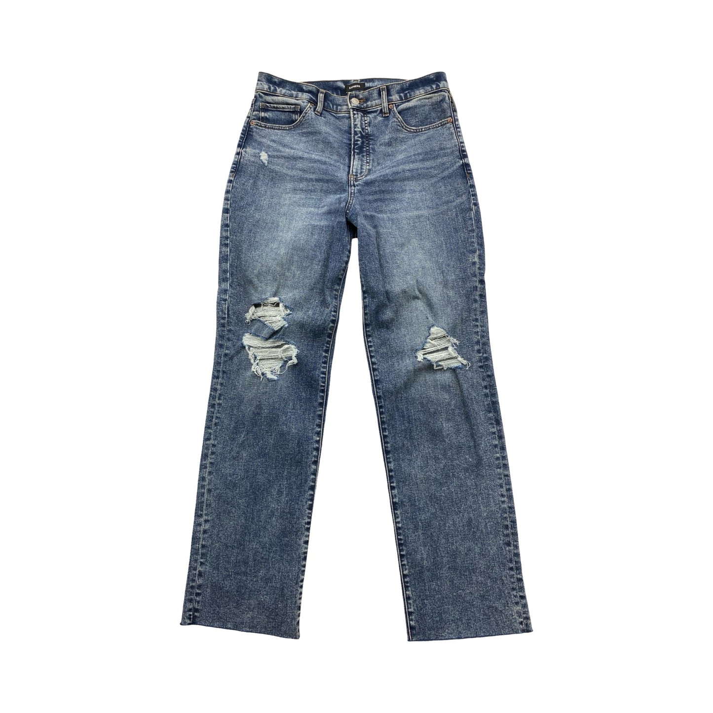 Jeans Straight By Express In Blue Denim, Size:10