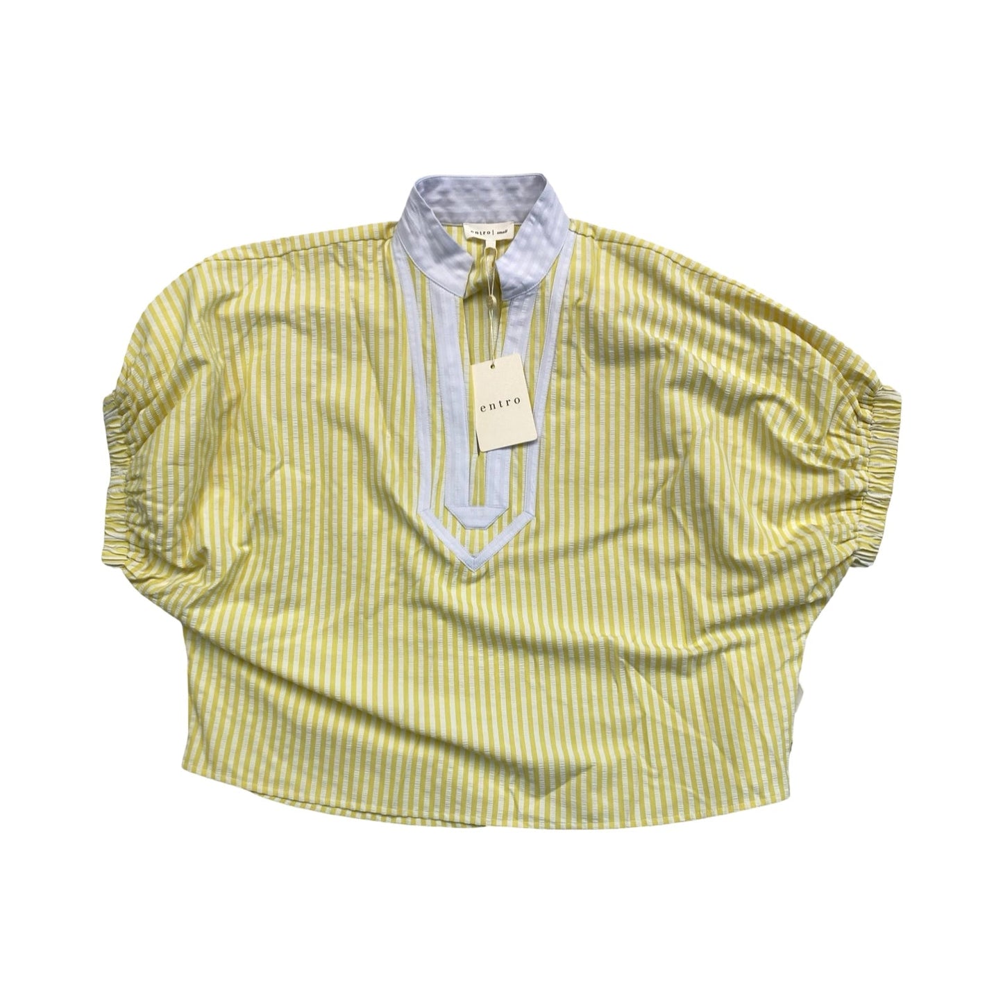 Top Ss By Entro In White & Yellow, Size:S