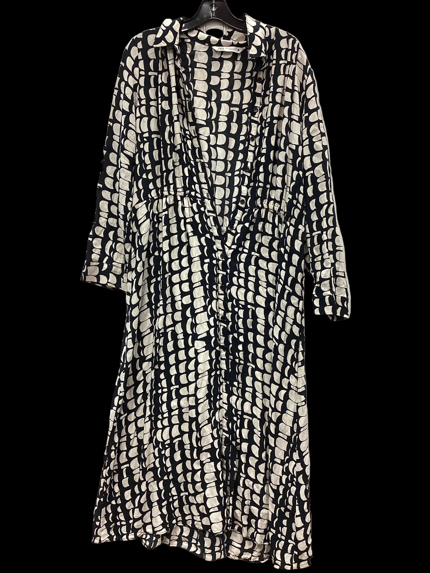 Dress Casual Maxi By Zara In Black & Cream, Size:Xl