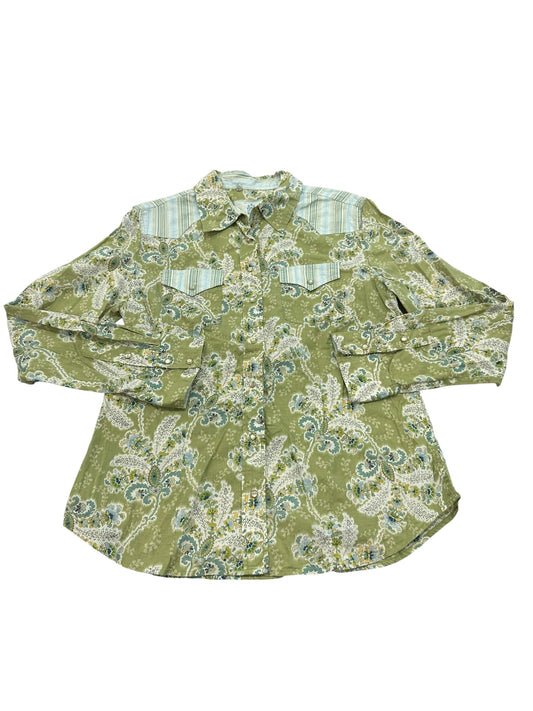 Top Ls By Clothes Mentor In Blue & Green, Size:L