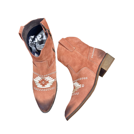 Orange Boots Western By Musse and Cloud, Size: 10