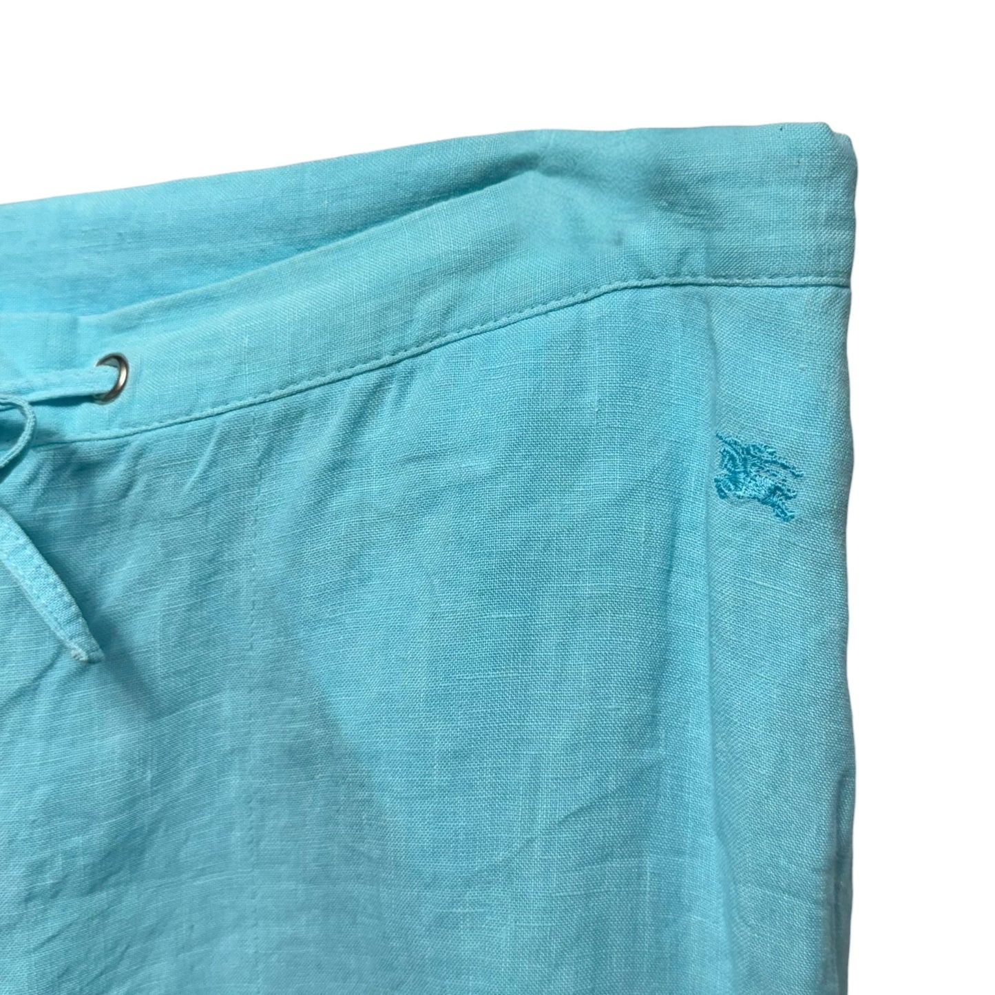 Harri Linen Pants Luxury Designer By Burberry In Blue, Size: 44 (M)