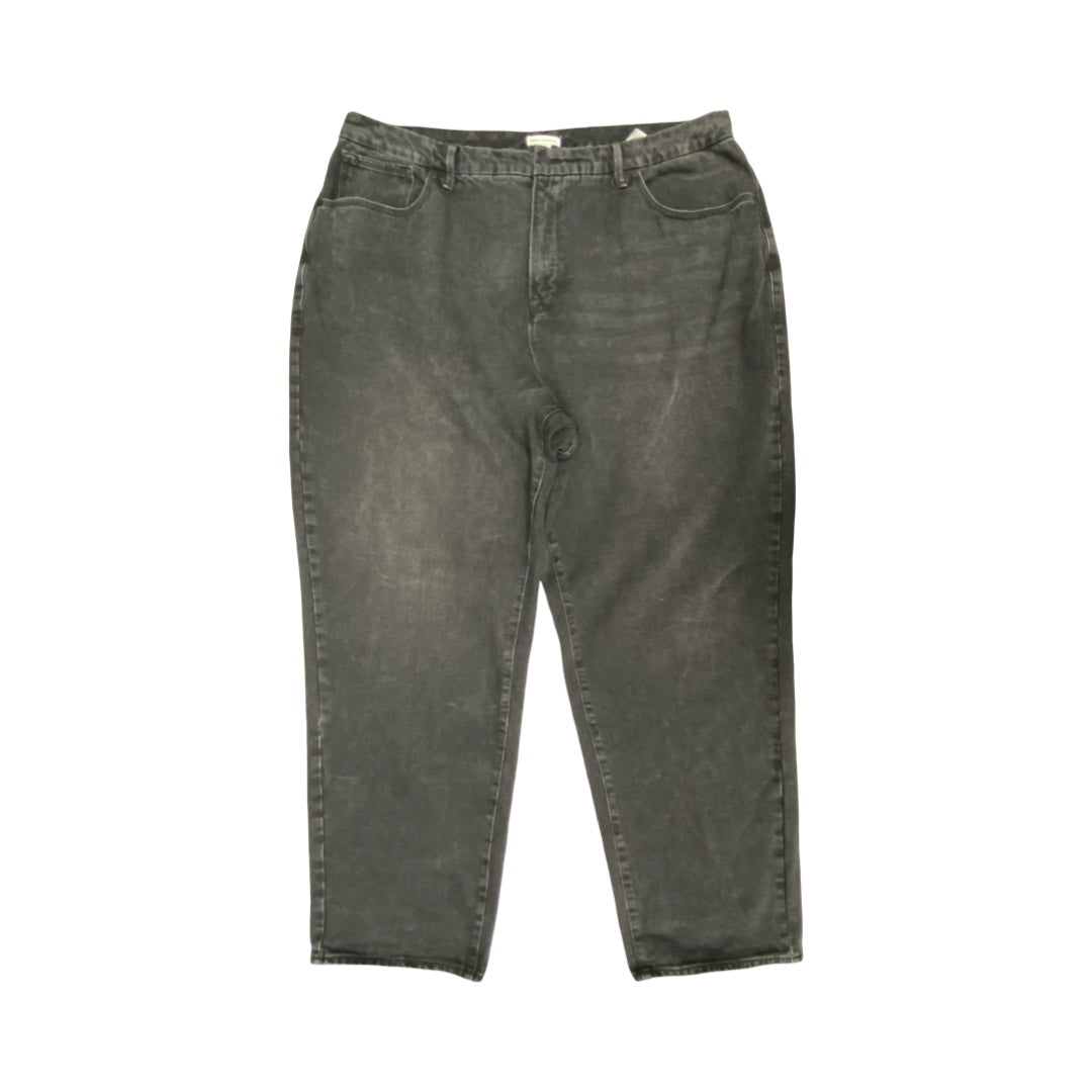 Jeans Straight By Good American In Black Denim, Size:18