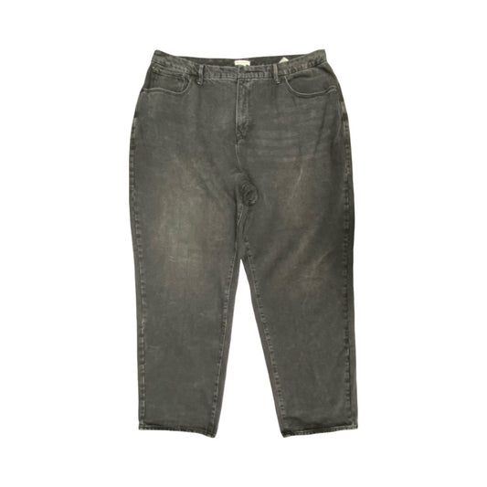 Jeans Straight By Good American In Black Denim, Size:18