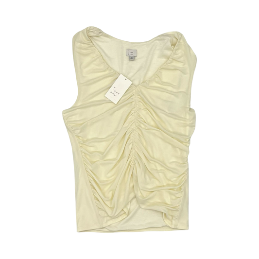 Blouse Sleeveless By A New Day In Cream, Size:Xl