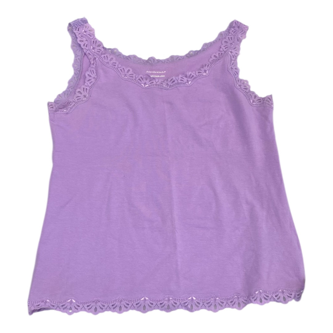 Top Sleeveless Basic By Christopher And Banks In Purple, Size:Xl