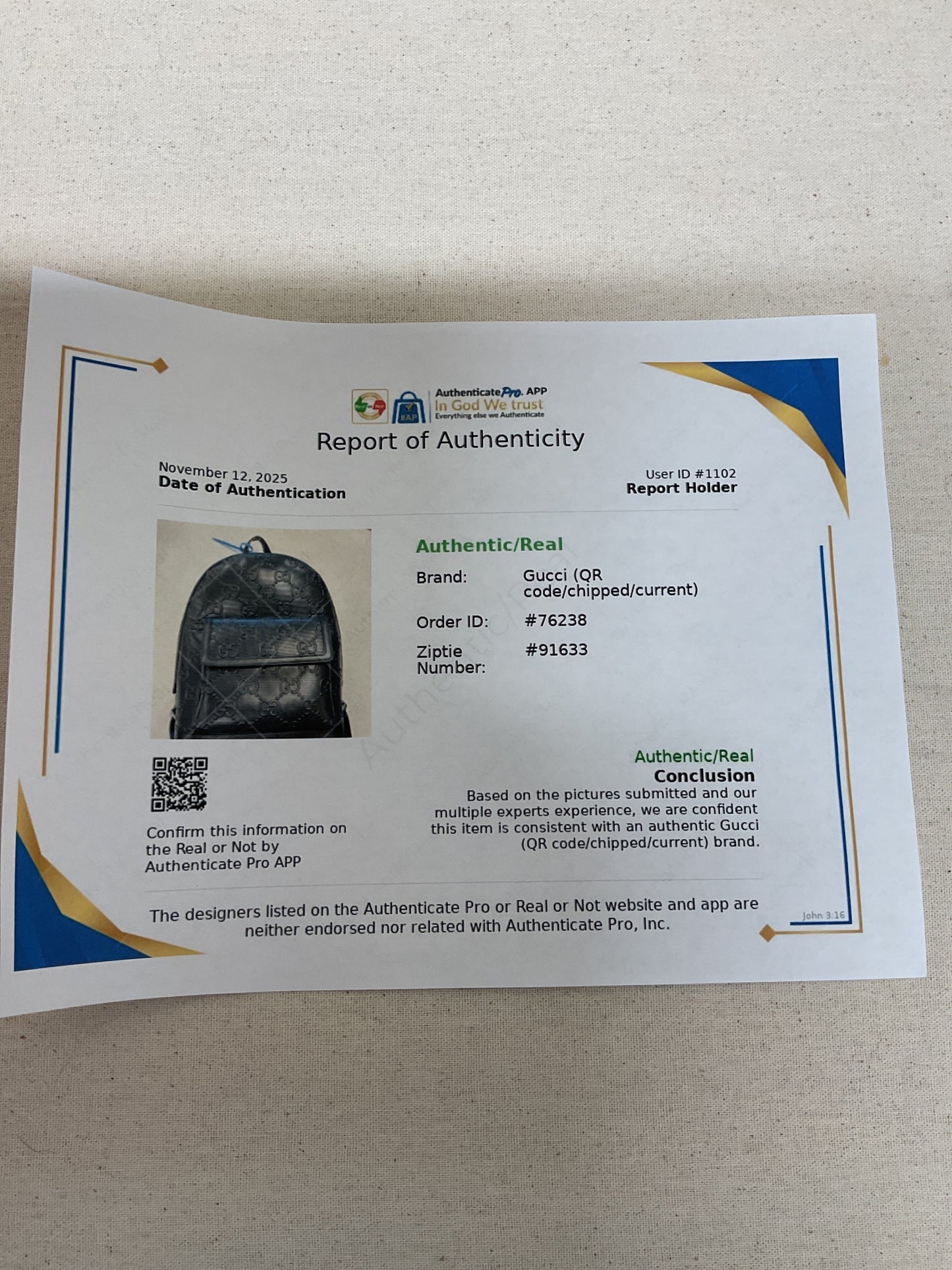 Backpack Luxury Designer By Gucci In Black, Size:Large