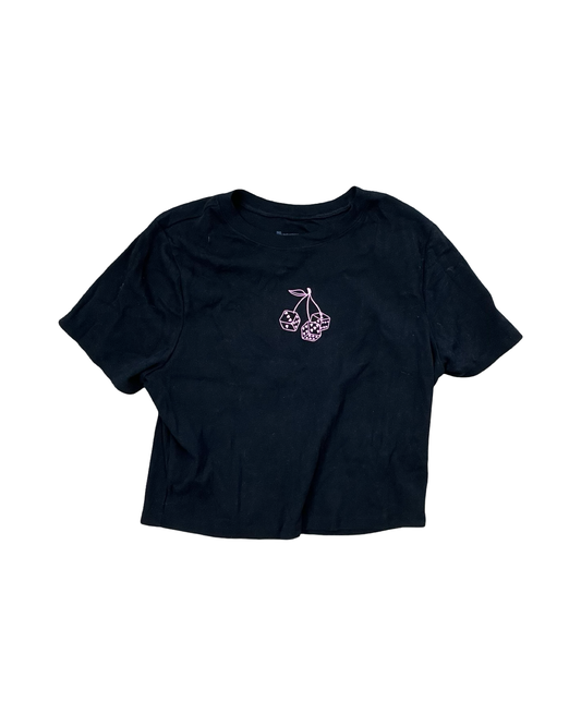 Top Ss Basic By No Boundaries In Black & Pink, Size:1X