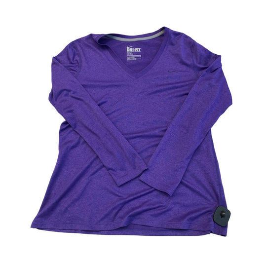 Athletic Top Ls Crewneck By Nike In Purple, Size:L