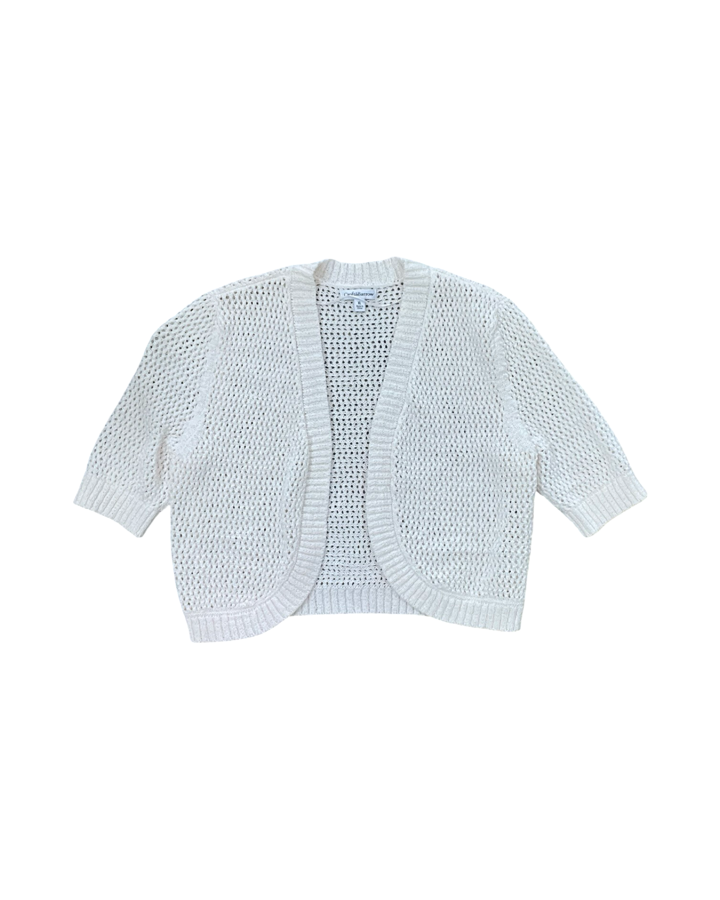 Cardigan By Croft And Barrow In White, Size:Xl