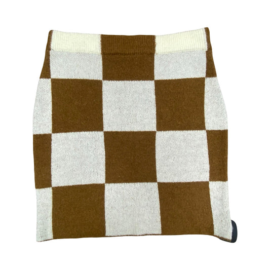 Skirt Mini & Short By Cmb In Brown & Cream, Size:M