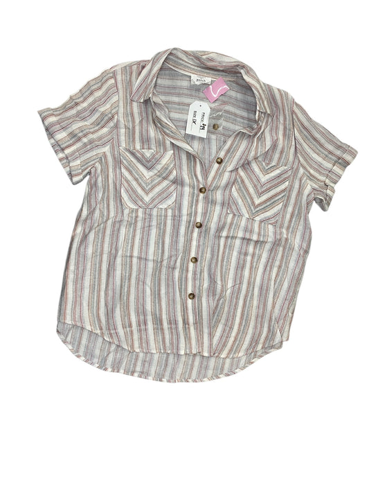 Top Ss By Blu Pepper In Striped Pattern, Size:1X