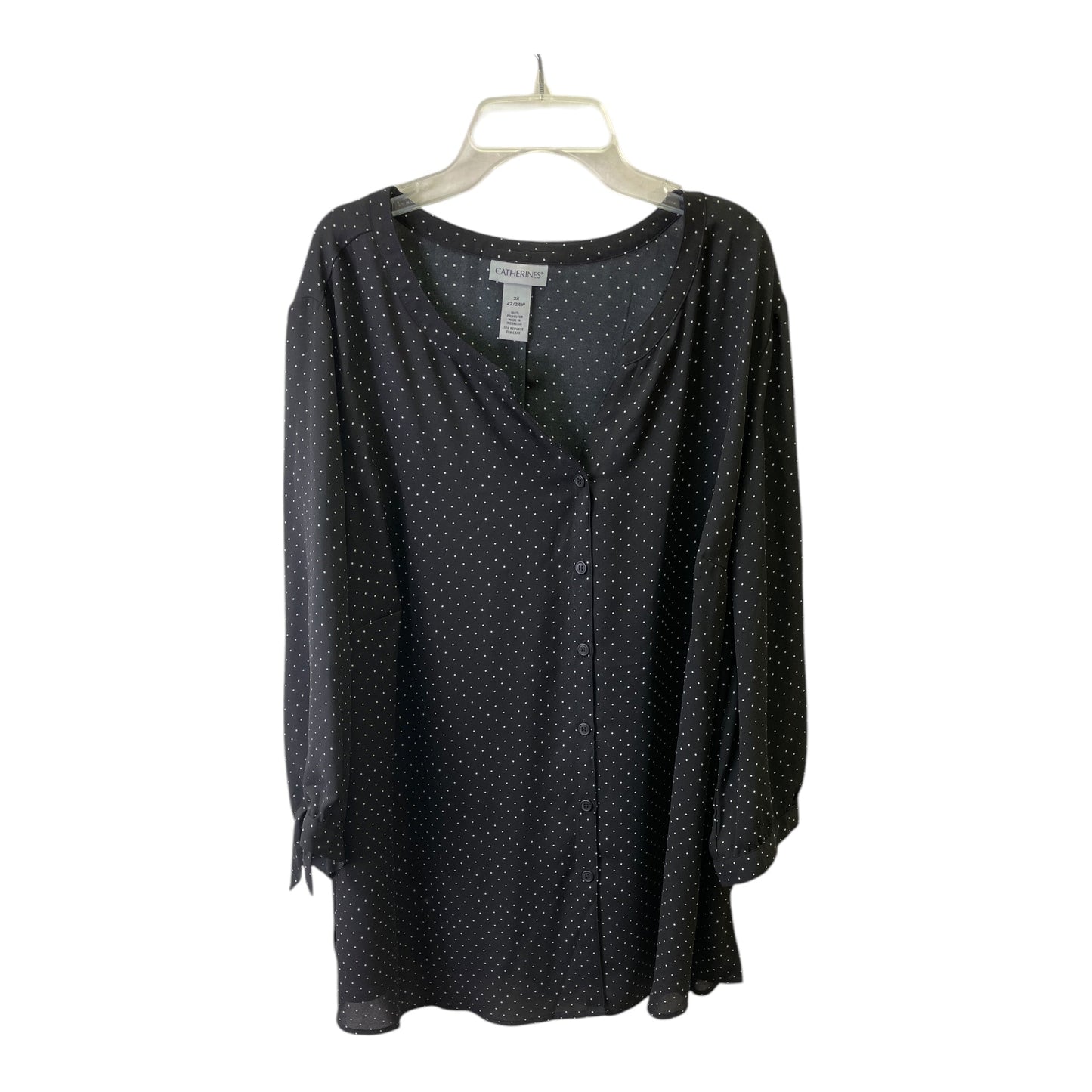 Top 3/4 Sleeve By Catherines In Polkadot Pattern, Size:2X