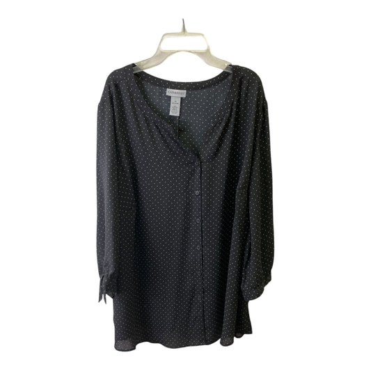 Top 3/4 Sleeve By Catherines In Polkadot Pattern, Size:2X