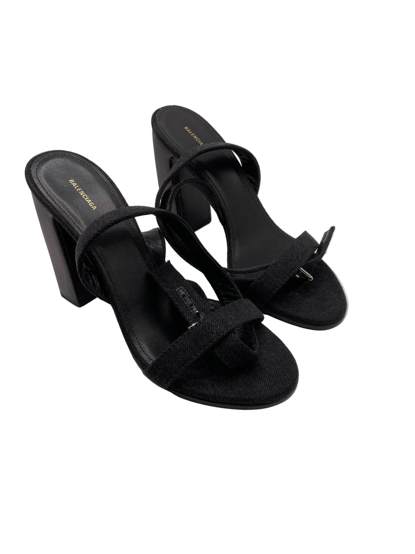 Shoes Luxury Designer By Balenciaga In Blue Denim, Size: 9.5