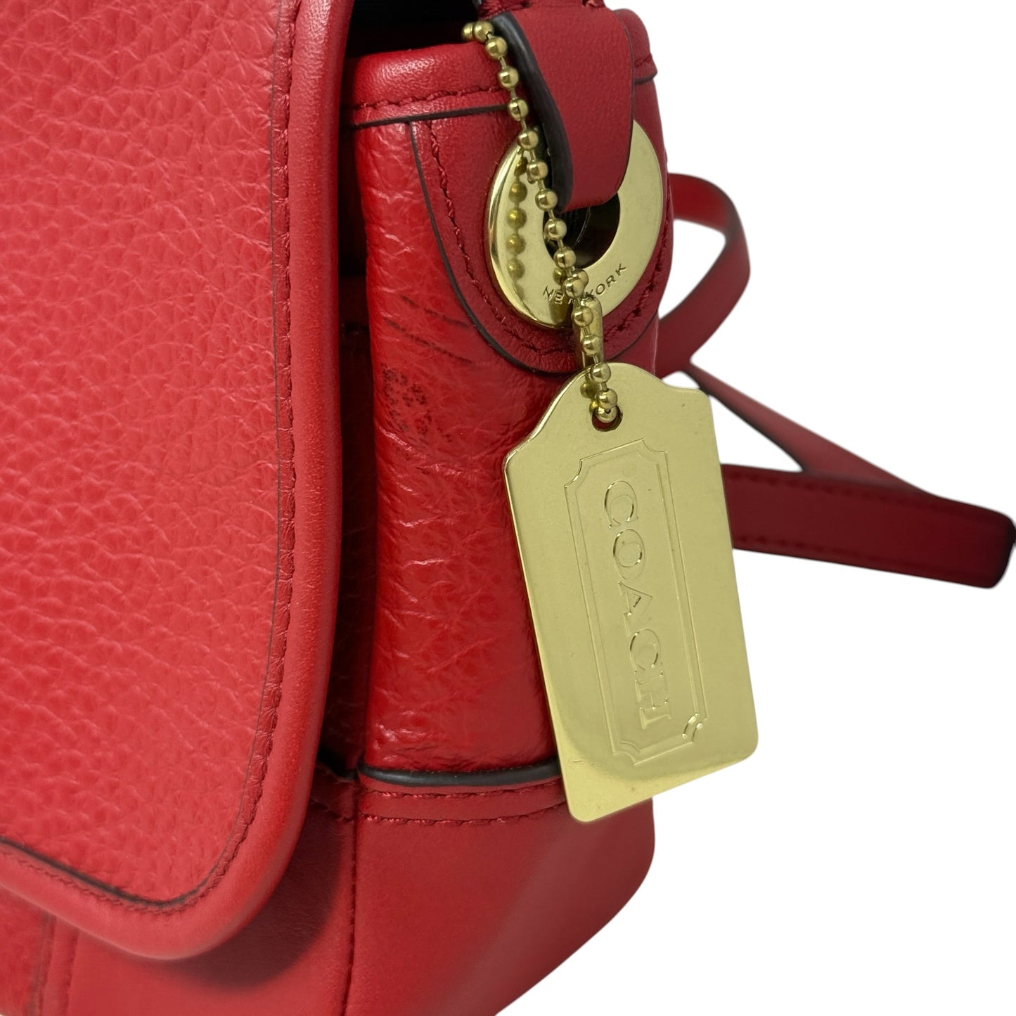 Hadley Luxe Grain Leather Field Crossbody Bag Designer By Coach, Size: Large