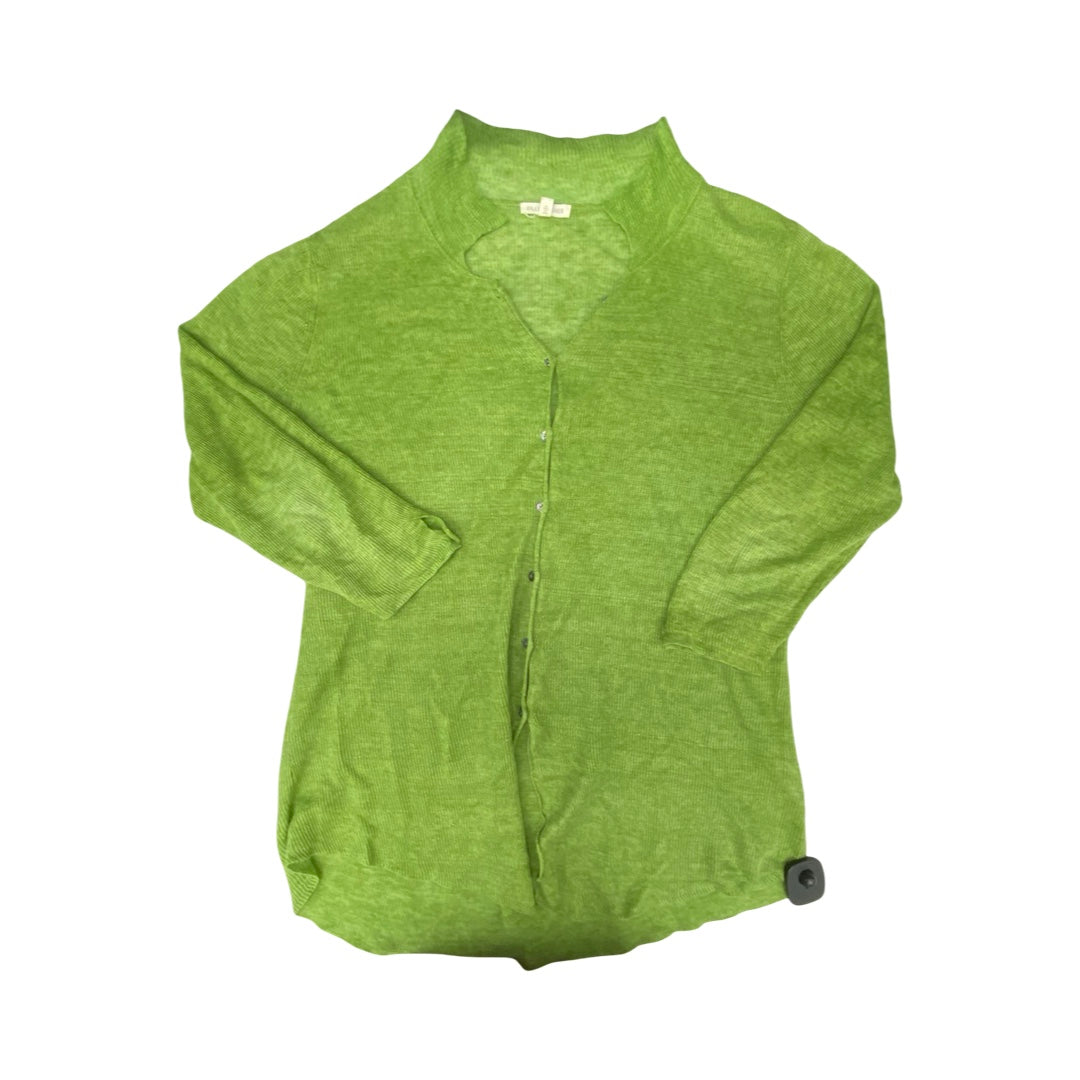 Sweater Cardigan Designer By Eileen Fisher In Green, Size:L