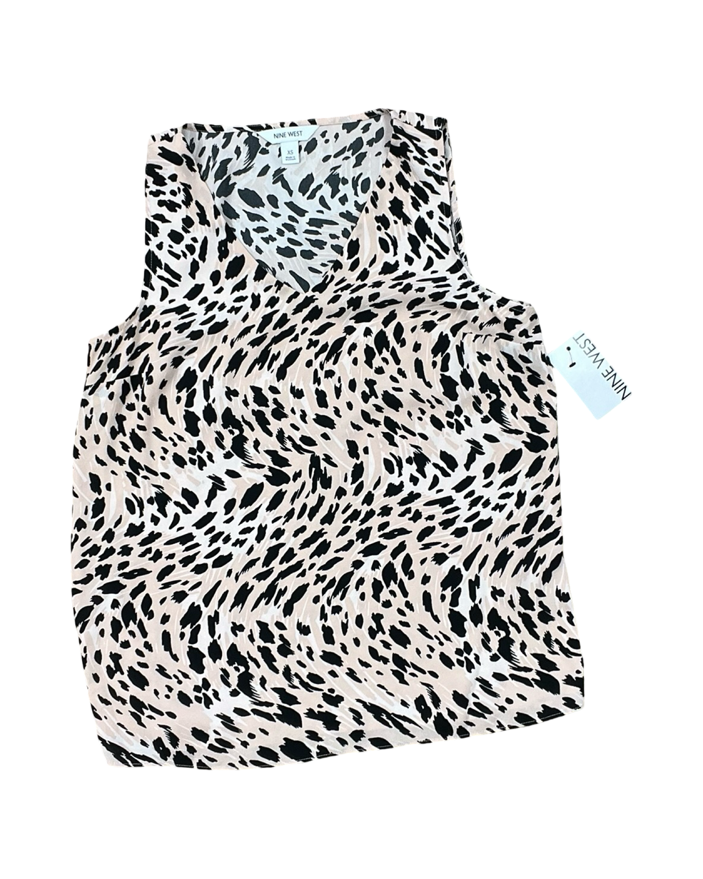 Top Sleeveless By Nine West In Black & Pink, Size:Xs