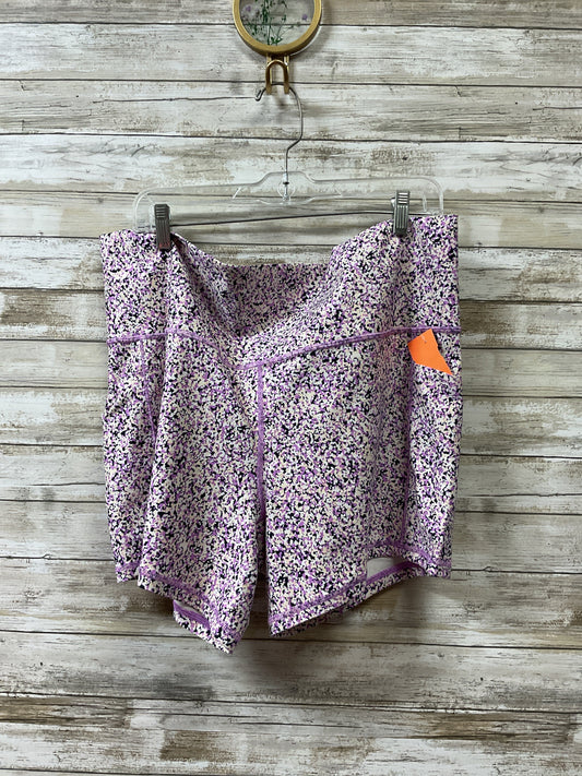 Athletic Shorts By Athleta In Purple & White, Size:2X