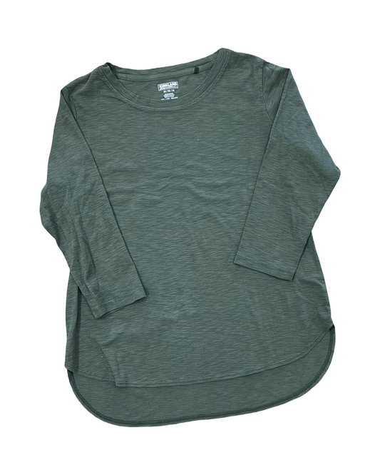 Top 3/4 Sleeve Basic By Kirkland In Green, Size:M
